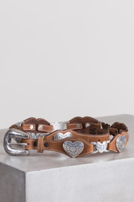 Women's Linked Hearts Tony Lama Leather Belt