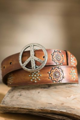 Women's Leather Peace Belt