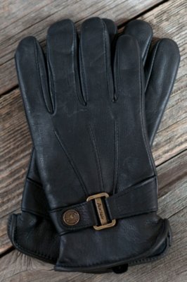 Men's Deerskin Leather Gloves with Brass Buckle