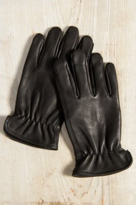 Men's Deerskin Leather Driving Gloves, BLACK