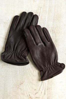 Men's Deerskin Leather Driving Gloves, BROWN