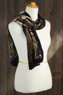 Picasso Silk Velvet Scarf