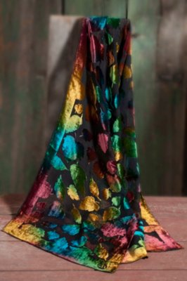 Women’s Colored Maple Silk Velvet Scarf