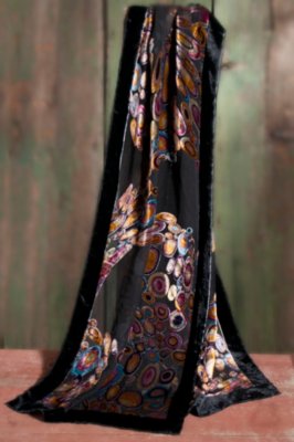 Women’s Colorful Circles Silk Velvet Scarf