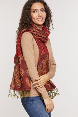 Ruched Shawl-Style Scarf