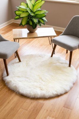 4' Round Australian Sheepskin Rug
