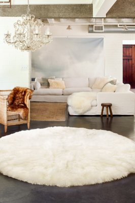8' Round Australian Sheepskin Rug