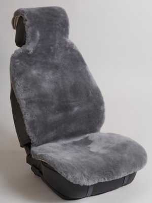 Universal Sheepskin Car Seat Cover, GREY, Size 1 SIZE
