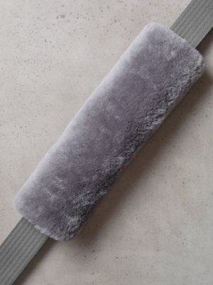 Universal Matching Sheepskin Seat Belt Cover, GREY, Size 1 SIZE