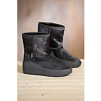 Women's Overland Daisy Shearling-Lined Calfskin Boots, BLACK