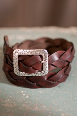 Women’s Pebble Braid Leather Belt