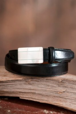 Spyglass Plaque Leather Belt