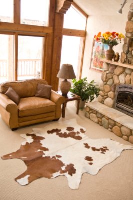 Brown & White Spotted Cowhide Rugs