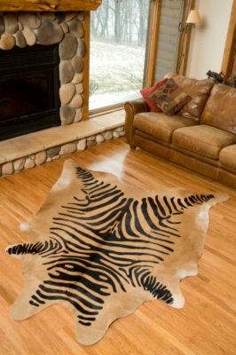 Stenciled Cowhide Zebra II