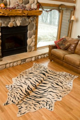 Stenciled Cowhide Tiger Print