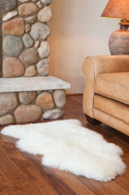 Single Australian Sheepskin Rug with Long Wool, IVORY, Size 1 SIZE
