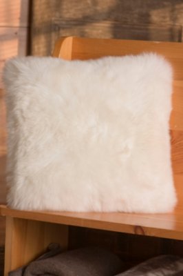 Fluff Australian Sheepskin Pillow with Long Wool, IVORY, Size 1 SIZE