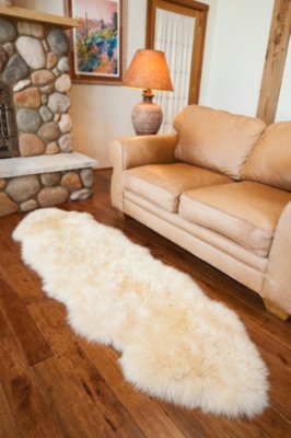 2-Pelt End-to-End Australian Sheepskin Rug, CHAMPAGNE, Size 1 SIZE