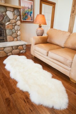 2-Pelt End-to-End Australian Sheepskin Rug, IVORY, Size 1 SIZE