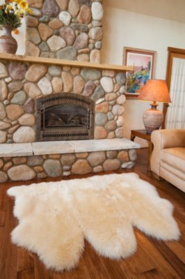 3-Pelt Australian Sheepskin Rug, CHAMPAGNE, Size 1 SIZE