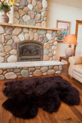 3-Pelt Australian Sheepskin Rug, CHOCOLATE, Size 1 SIZE