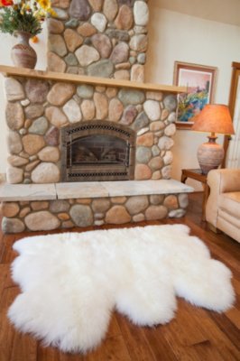 3-Pelt Australian Sheepskin Rug, IVORY, Size 1 SIZE