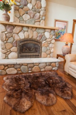 3-Pelt Australian Sheepskin Rug, TAN TIPPED, Size 1 SIZE