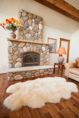4-Pelt Australian Sheepskin Rug, CHAMPAGNE, Size 1 SIZE