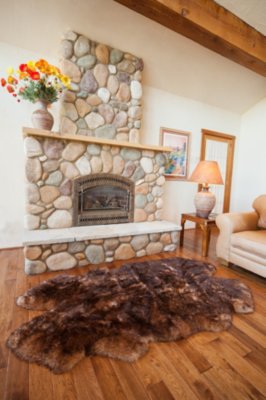4-Pelt Australian Sheepskin Rug, TAN TIPPED, Size 1 SIZE