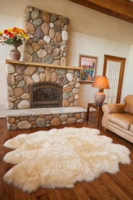 6-Pelt Australian Sheepskin Rug, CHAMPAGNE, Size 1 SIZE