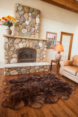 6-Pelt Australian Sheepskin Rug, TAN TIPPED, Size 1 SIZE