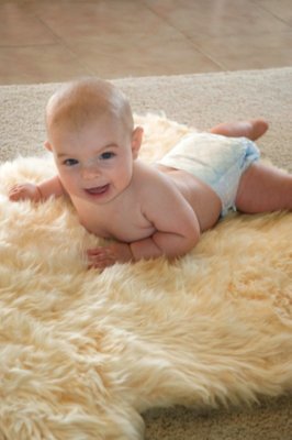 Sheepskin Baby Rug with Long Wool