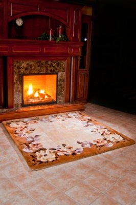 Champagne Floral Australian Lambskin Rug