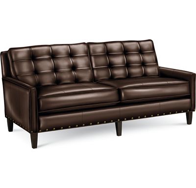 Furniture Nails on Furniture   Leather Choices Highlife Biscuit Back Sofa With Nails