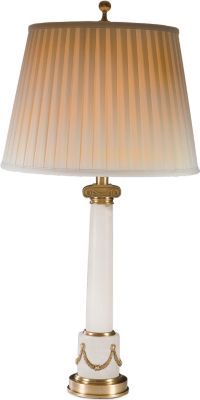 Alabaster Column with Swag Table Lamp