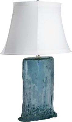 Accessories - Karel - Blue Oval Recycled Glass Table Lamp