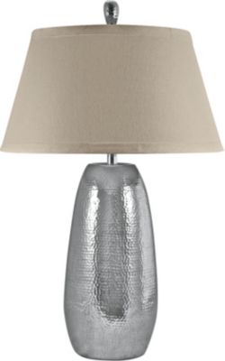 Accessories - Kirill - Hand Hammered Aluminum Oblong Table Lamp