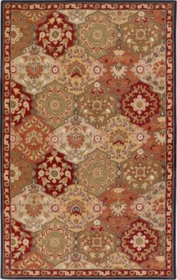 Accessories - Raven - Maroon/Khaki/Brown Sugar/Black Rug