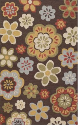 Flora - Chocolate/Gold/Rust Red Rug - 5'x7'6