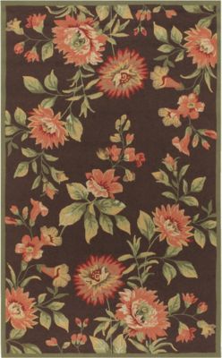 Ari - Chocolate/Burgundy/Coral Rug - 5'x8'