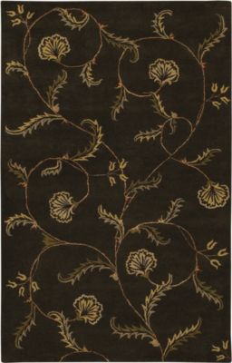 Flores - Black/Tan/Gold Rug - 5'x8'