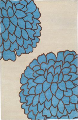 Ronna - Pacific Blue/Bone/Brown Rug - 5'x8'