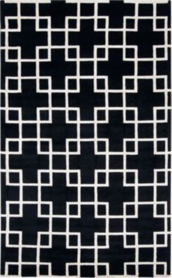 Deco - White/Caviar Rug - 5'x8'