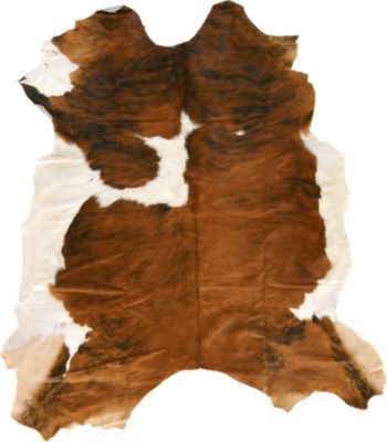 Natural Cow Hide - Brown/White Rug - 7'Sq