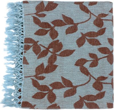 Satara Throw - Sky Blue/Brown