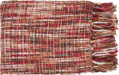 Normandy Throw - Red/Tan/Chocolate