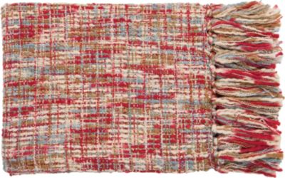 Normandy Throw - Red/Sky/Ivory