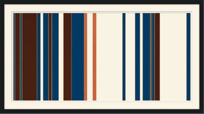 Mod Pinstripe 2 - Orange, Navy, Chocolate