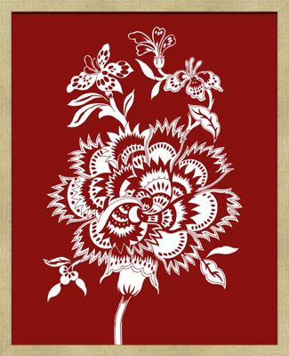 Vintage Flora Quilt Pattern in Cinnabar A