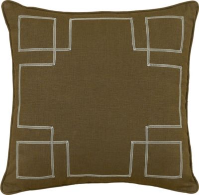 Accessories - Leon Chestnut with Sage Ribbon Throw Pillow